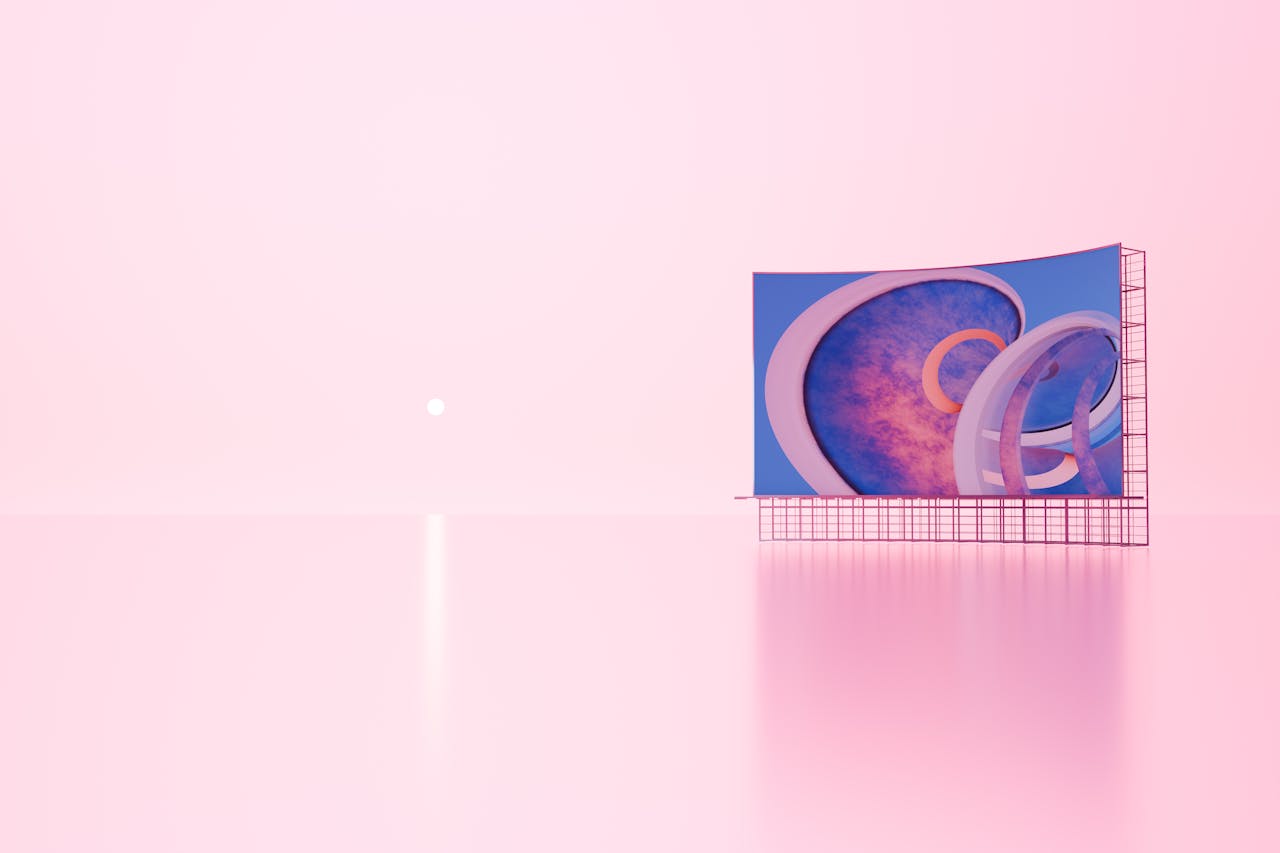 about-us Stunning 3D abstract artwork with pink hues and geometric design. Perfect for digital art and design projects.